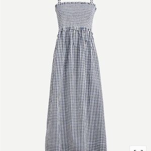 J. Crew Smocked Gingham Dress